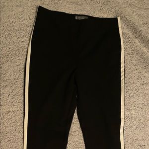 Margaret M black slimming pants with white stripe